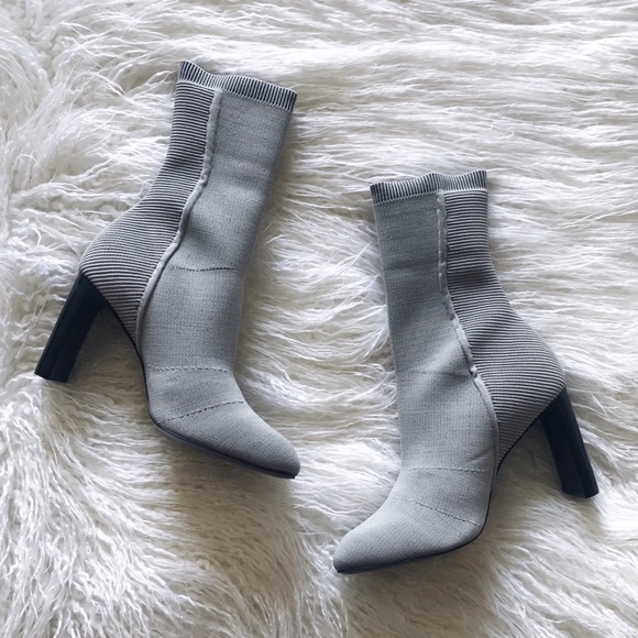 rag & bone Shoes - Rag & Bone Ellis Slim-Knit Ankle Sock Boots - Gray